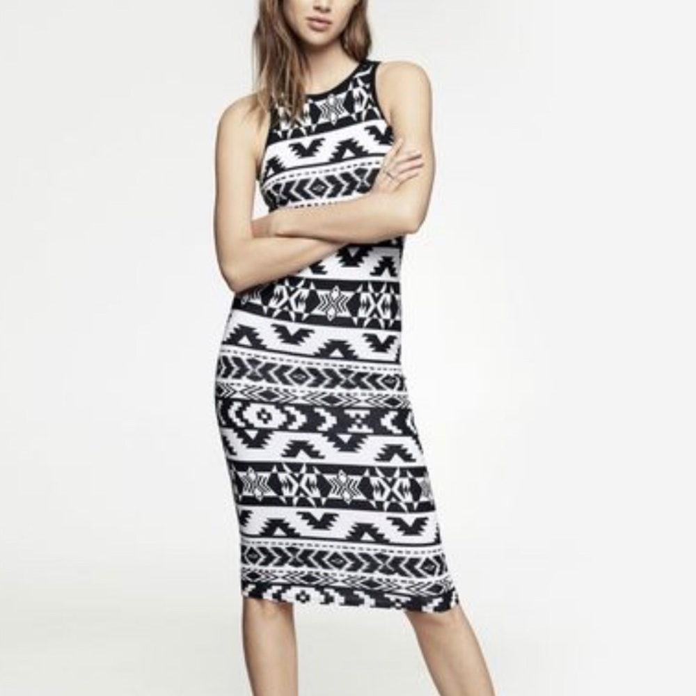 Express Aztec Print Bodycon Dress